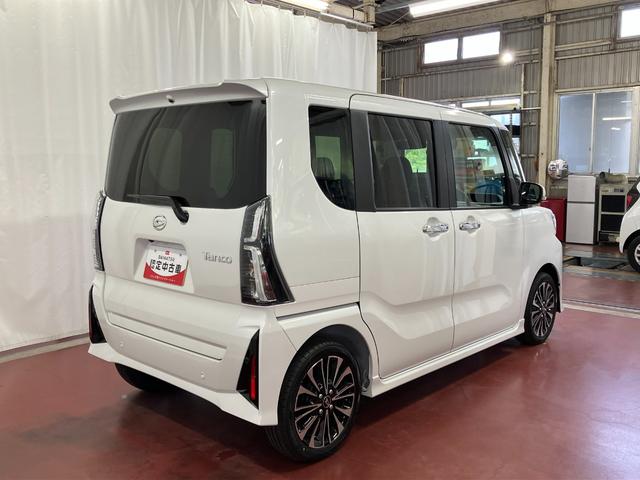 タントカスタムＲＳ届出済未使用車　元展示車　アイドリングストップ　衝突被害軽減システム　両側電動スライドドア　オートマチックハイビーム　シートヒーター　スマートキー　電動格納式ドアミラー　１オーナー　ＬＥＤヘッドランプ（長崎県）の中古車