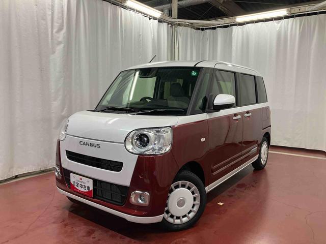 ムーヴキャンバスストライプスＧ届出済未使用車　元展示車　両側電動スライドドア　衝突被害軽減システム　イモビライザー　アイドルストップ　電動格納式ドアミラー　シートヒーター　ＬＥＤヘッドランプ　スマートキー　プッシュスタート（長崎県）の中古車