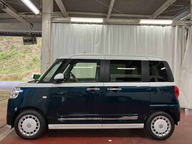ムーヴキャンバスストライプスGターボ元展示車 届出済未使用車 ターボ アダプティブクルーズコントロール 衝突回避支援ブレーキ 車線逸脱警告 電動格納ミラー LEDヘッドライト 1オーナー 禁煙 スマートキー オートマチックハイビーム(長崎県)の中古車