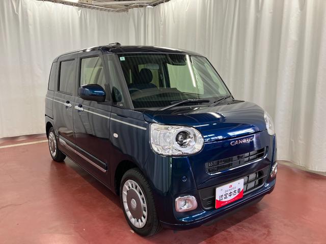 ムーヴキャンバスセオリーＧ届出済未使用車　元展示車　１オーナー　アイドリングストップ　衝突被害軽減システム　電動格納ドアミラー　ＬＥＤヘッドランプ　シートヒーター　両側電動スライドドア　禁煙　オートライト　ベンチシート（長崎県）の中古車