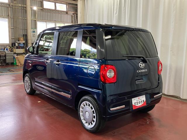 ムーヴキャンバスセオリーＧ届出済未使用車　元展示車　１オーナー　アイドリングストップ　衝突被害軽減システム　電動格納ドアミラー　ＬＥＤヘッドランプ　シートヒーター　両側電動スライドドア　禁煙　オートライト　ベンチシート（長崎県）の中古車