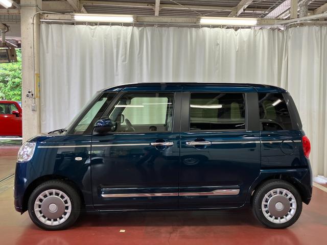 ムーヴキャンバスセオリーＧ届出済未使用車　元展示車　１オーナー　アイドリングストップ　衝突被害軽減システム　電動格納ドアミラー　ＬＥＤヘッドランプ　シートヒーター　両側電動スライドドア　禁煙　オートライト　ベンチシート（長崎県）の中古車