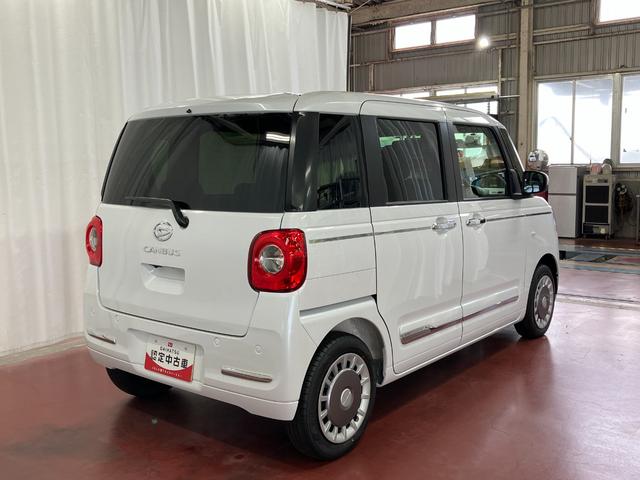 ムーヴキャンバスセオリーＧ届出済未使用車　元展示車　オートライト　衝突被害軽減システム　ＬＥＤヘッドランプ　シートヒーター　両側電動スライドドア　ベンチシート　スマートキー　レーンアシスト　衝突安全ボディ　禁煙　イモビライザー（長崎県）の中古車