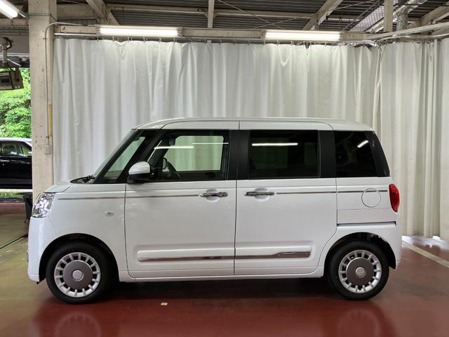 ムーヴキャンバスセオリーＧ届出済未使用車　元展示車　オートライト　衝突被害軽減システム　ＬＥＤヘッドランプ　シートヒーター　両側電動スライドドア　ベンチシート　スマートキー　レーンアシスト　衝突安全ボディ　禁煙　イモビライザー（長崎県）の中古車