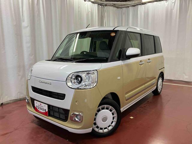 ムーヴキャンバスストライプスＧ届出済未使用車　元展示車　アイドリングストップ　禁煙　セキュリティアラーム　スマートキー　プッシュスタート　シートヒーター　１オーナー車　ＬＥＤヘッドランプ　車線逸脱警報　オートマチックハイビーム（長崎県）の中古車