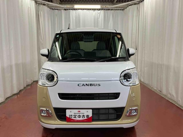 ムーヴキャンバスストライプスＧ届出済未使用車　元展示車　アイドリングストップ　禁煙　セキュリティアラーム　スマートキー　プッシュスタート　シートヒーター　１オーナー車　ＬＥＤヘッドランプ　車線逸脱警報　オートマチックハイビーム（長崎県）の中古車