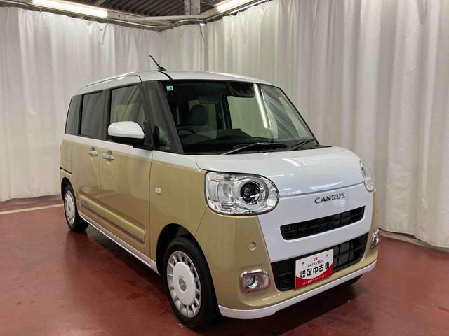 ムーヴキャンバスストライプスＧ届出済未使用車　元展示車　アイドリングストップ　禁煙　セキュリティアラーム　スマートキー　プッシュスタート　シートヒーター　１オーナー車　ＬＥＤヘッドランプ　車線逸脱警報　オートマチックハイビーム（長崎県）の中古車