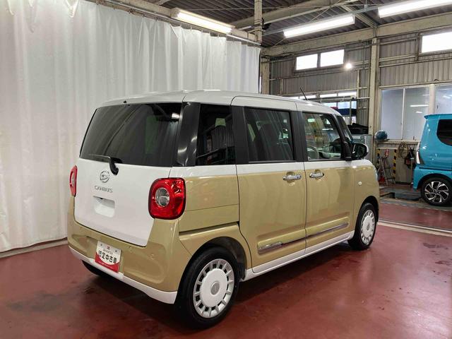 ムーヴキャンバスストライプスＧ届出済未使用車　元展示車　アイドリングストップ　禁煙　セキュリティアラーム　スマートキー　プッシュスタート　シートヒーター　１オーナー車　ＬＥＤヘッドランプ　車線逸脱警報　オートマチックハイビーム（長崎県）の中古車