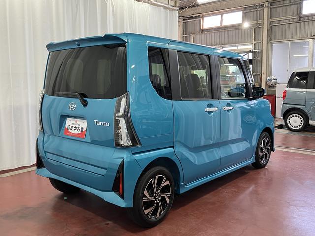 タントカスタムＸ　ｅｃｏＩＤＬＥ非装着車届出済未使用車　展示車　ワンオーナー車　禁煙　両側電動スライドドア　シートヒーター　ＬＥＤ　スマートキー　オートライト　衝突安全ボディ　ハイビームアシスト　整備記録簿（長崎県）の中古車