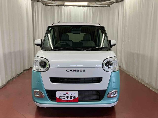 ムーヴキャンバスストライプスＧ届出済未使用車　元展示車　アイドリングストップ　禁煙　セキュリティアラーム　スマートキー　プッシュスタート　シートヒーター　１オーナー車　ＬＥＤヘッドランプ　車線逸脱警報　オートマチックハイビーム（長崎県）の中古車