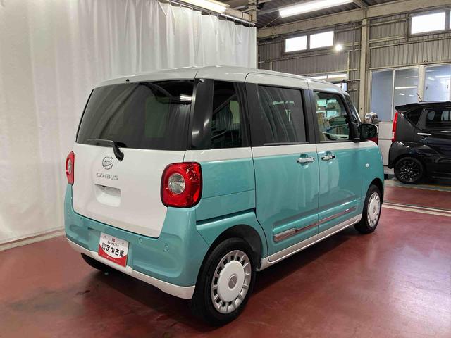 ムーヴキャンバスストライプスＧ届出済未使用車　元展示車　アイドリングストップ　禁煙　セキュリティアラーム　スマートキー　プッシュスタート　シートヒーター　１オーナー車　ＬＥＤヘッドランプ　車線逸脱警報　オートマチックハイビーム（長崎県）の中古車