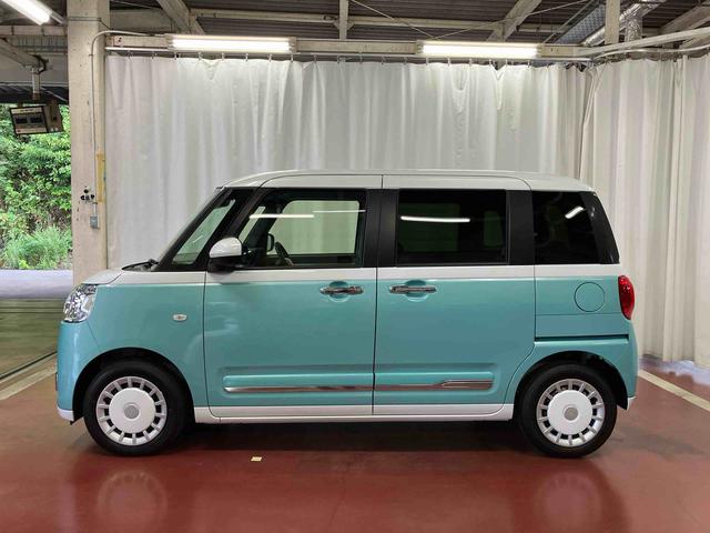 ムーヴキャンバスストライプスＧ届出済未使用車　元展示車　アイドリングストップ　禁煙　セキュリティアラーム　スマートキー　プッシュスタート　シートヒーター　１オーナー車　ＬＥＤヘッドランプ　車線逸脱警報　オートマチックハイビーム（長崎県）の中古車
