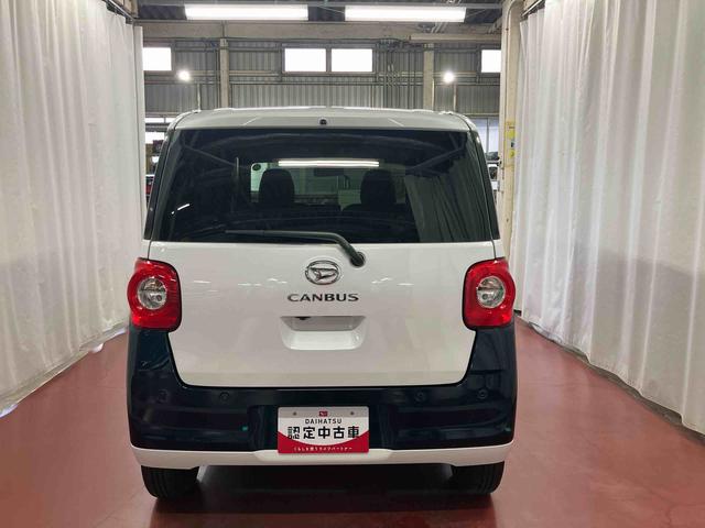 ムーヴキャンバスストライプスＧ届出済未使用車　元展示車　衝突被害軽減システム　アイドリングストップ　禁煙　スマートキー　プッシュスタート　シートヒーター　ＬＥＤヘッドランプ　車線逸脱警報　ベンチシート　オートマチックハイビーム（長崎県）の中古車