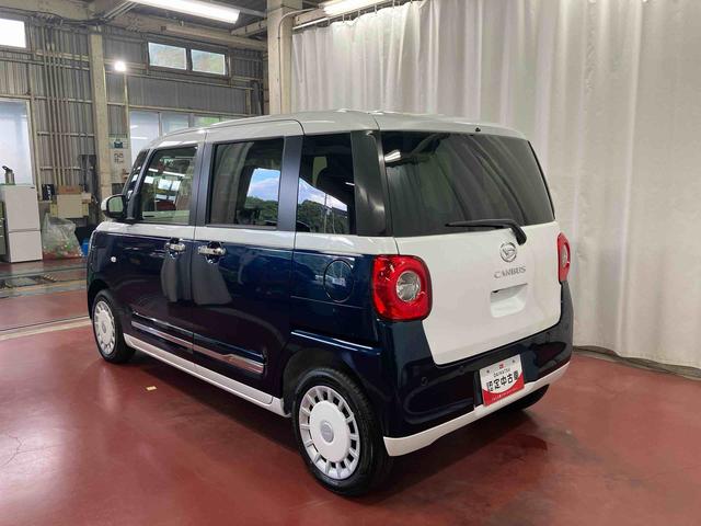 ムーヴキャンバスストライプスＧ届出済未使用車　元展示車　衝突被害軽減システム　アイドリングストップ　禁煙　スマートキー　プッシュスタート　シートヒーター　ＬＥＤヘッドランプ　車線逸脱警報　ベンチシート　オートマチックハイビーム（長崎県）の中古車