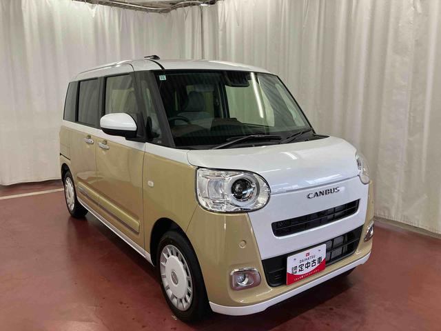 ムーヴキャンバスストライプスＧ届出済未使用車　元展示車　アイドリングストップ　両側電動スライドドア　禁煙　スマートキー　プッシュスタート　シートヒーター　ＬＥＤヘッドランプ　車線逸脱警報　オートライト　衝突安全ボディ（長崎県）の中古車