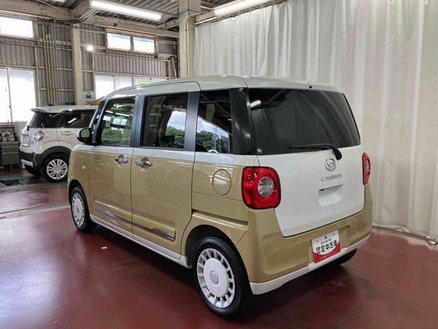 ムーヴキャンバスストライプスＧ届出済未使用車　元展示車　アイドリングストップ　両側電動スライドドア　禁煙　スマートキー　プッシュスタート　シートヒーター　ＬＥＤヘッドランプ　車線逸脱警報　オートライト　衝突安全ボディ（長崎県）の中古車
