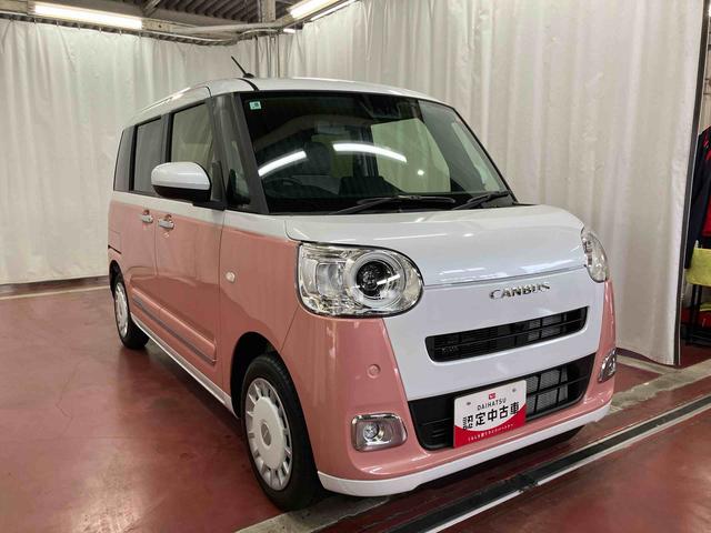 ムーヴキャンバスストライプスG元展示車 届出済未使用車 両側電動スライドドア 1オーナー 禁煙 電動格納式ドアミラー 衝突安全ボディ アイドリングストップ シートヒーター スマートキー プッシュスタート 車線逸脱警告(長崎県)の中古車