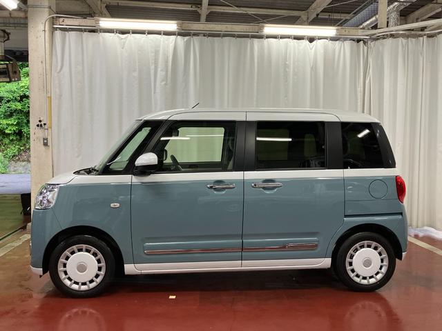 ムーヴキャンバスストライプスＧ　ｅｃｏＩＤＬＥ非装着車１オーナー　ディスプレイオーディオ　バックカメラ　衝突被害軽減システム　ブルートゥース　ＴＶ　ＬＥＤヘッドランプ　イモビライザー　車線逸脱警告　シートヒーター　スマートキー　オートライト（長崎県）の中古車