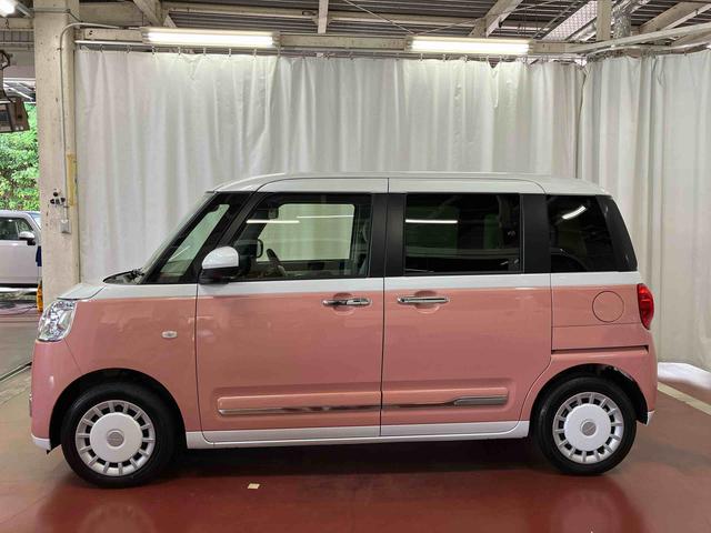ムーヴキャンバスストライプスＧ届出済未使用車　元展示車　衝突被害軽減システム　両側電動スライドドア　アイドリングストップ　禁煙　スマートキー　プッシュスタート　シートヒーター　スマートキー　ＬＥＤヘッドランプ　衝突安全ボディ（長崎県）の中古車