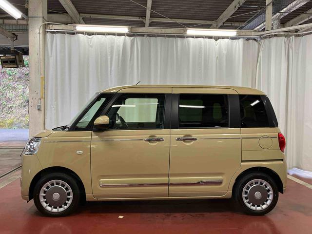 ムーヴキャンバスセオリーＧ届出済未使用車　元展示車　アイドリングストップ　衝突被害軽減システム　電動格納ミラー　ＬＥＤヘッドランプ　シートヒーター　両側電動スライドドア　禁煙　オートライト　１オーナー　車線逸脱警報（長崎県）の中古車