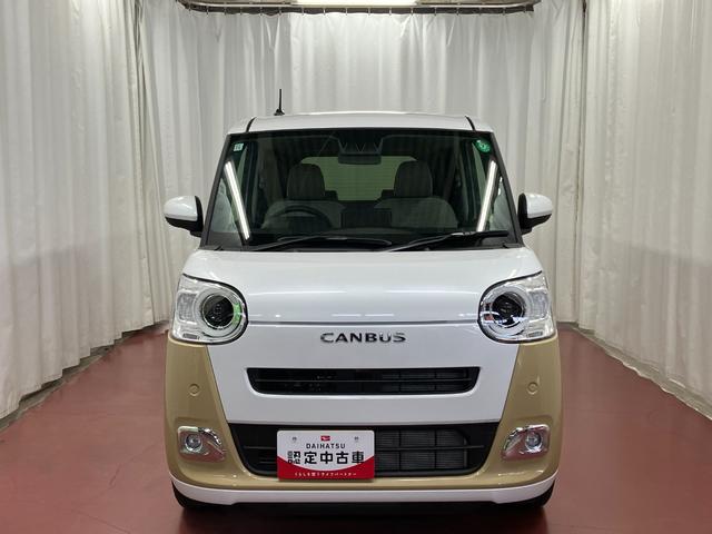 ムーヴキャンバスストライプスＧ届出済未使用車　元展示車　アイドリングストップ　禁煙　セキュリティアラーム　スマートキー　プッシュスタート　シートヒーター　１オーナー　ＬＥＤヘッドランプ　車線逸脱警報　ベンチシート　オートハイビーム（長崎県）の中古車