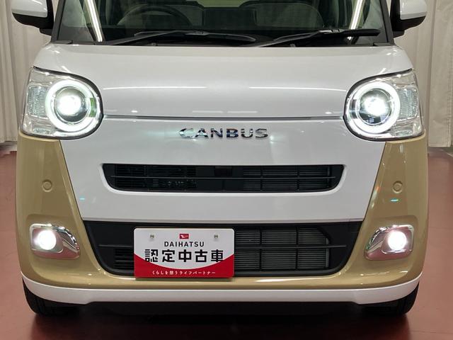 ムーヴキャンバスストライプスＧ届出済未使用車　元展示車　アイドリングストップ　禁煙　セキュリティアラーム　スマートキー　プッシュスタート　シートヒーター　１オーナー　ＬＥＤヘッドランプ　車線逸脱警報　ベンチシート　オートハイビーム（長崎県）の中古車
