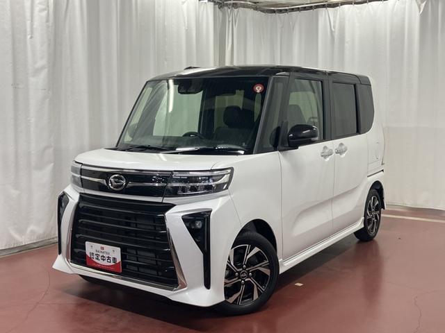 タントカスタムＸ届出済未使用車　展示車　１オーナー　禁煙　両側電動スライドドア　スマートキー　衝突防止　アイドリングストップ　シートヒーター　オートハイビーム　オートライト　衝突安全ボディ　盗難防止　整備記録簿（長崎県）の中古車