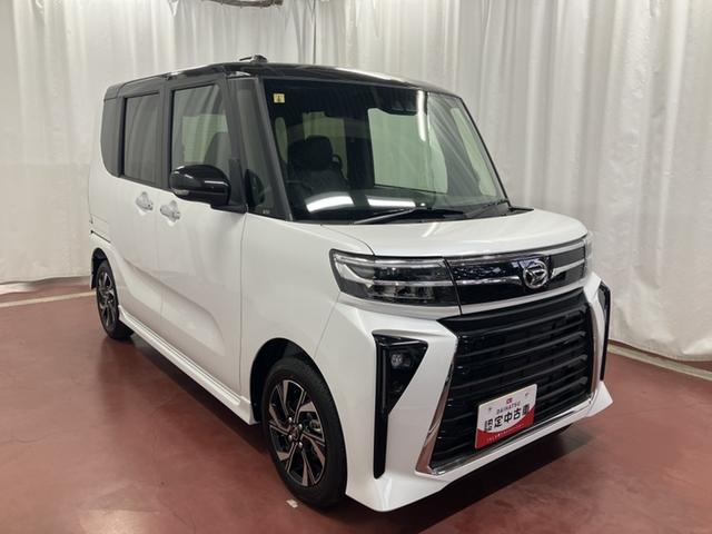 タントカスタムＸ届出済未使用車　展示車　１オーナー　禁煙　両側電動スライドドア　スマートキー　衝突防止　アイドリングストップ　シートヒーター　オートハイビーム　オートライト　衝突安全ボディ　盗難防止　整備記録簿（長崎県）の中古車