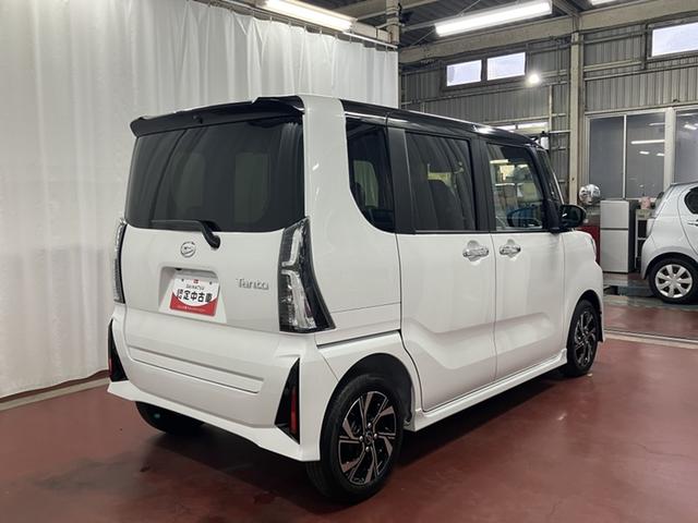 タントカスタムＸ届出済未使用車　展示車　１オーナー　禁煙　両側電動スライドドア　スマートキー　衝突防止　アイドリングストップ　シートヒーター　オートハイビーム　オートライト　衝突安全ボディ　盗難防止　整備記録簿（長崎県）の中古車