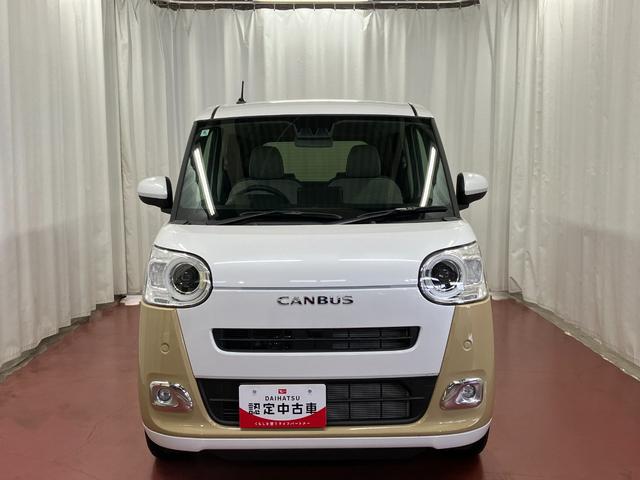 ムーヴキャンバスストライプスＧ届出済未使用車　展示車　踏み間違い防止　セキュリティ　　禁煙　プッシュスタートスマートキー　電格ミラー　ＬＥＤヘッドライト　シートヒーター　キーフリーシステム　車線逸脱警告　オートハイビーム（長崎県）の中古車