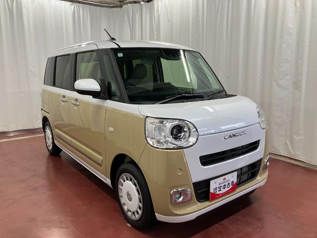 ムーヴキャンバスストライプスＧ届出済未使用車　展示車　踏み間違い防止　セキュリティ　　禁煙　プッシュスタートスマートキー　電格ミラー　ＬＥＤヘッドライト　シートヒーター　キーフリーシステム　車線逸脱警告　オートハイビーム（長崎県）の中古車