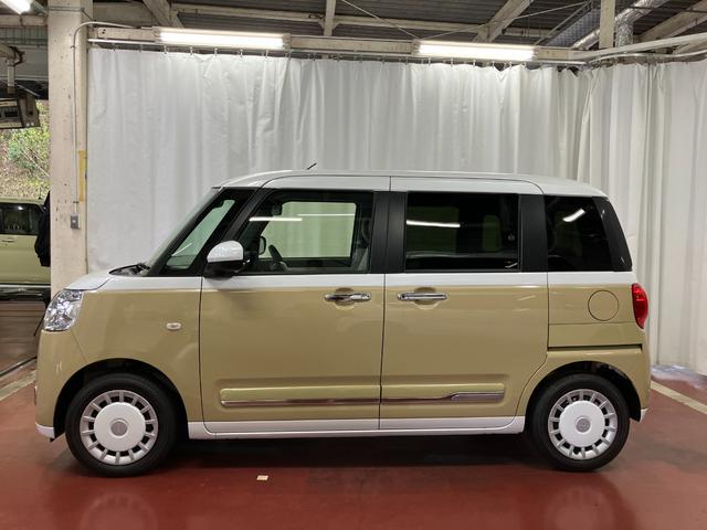 ムーヴキャンバスストライプスＧ届出済未使用車　展示車　踏み間違い防止　セキュリティ　　禁煙　プッシュスタートスマートキー　電格ミラー　ＬＥＤヘッドライト　シートヒーター　キーフリーシステム　車線逸脱警告　オートハイビーム（長崎県）の中古車