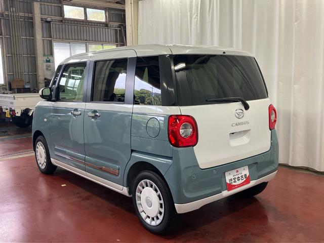 ムーヴキャンバスストライプスＧひょう害車　届出済未使用車　展示車　両側パワードア　スマートキー　軽減ブレーキ　禁煙　セキュリティ　電格ミラー　ＬＥＤライト　レーンキープ　フロントベンチシート　シ−トヒ−タ−（長崎県）の中古車