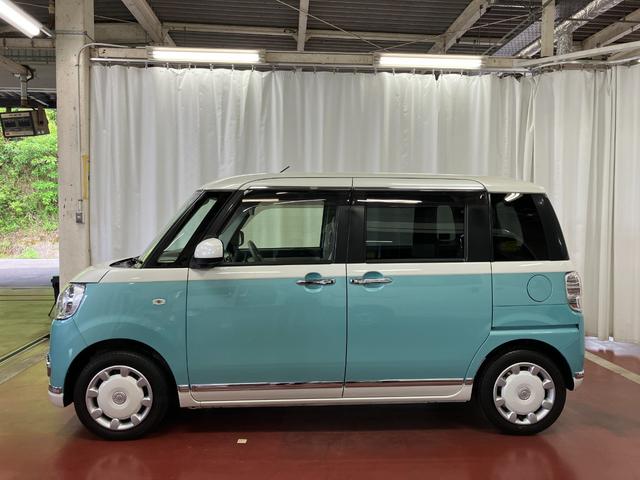 ムーヴキャンバスＧメイクアップ　ＳＡIII下取車　オートライト　両側パワースラドア　ＬＥＤヘッドランプ　電動格納ミラー　スマートキー　バックモニター　ＤＶＤ再生　ナビＴＶ　オートマチックハイビーム　ＥＴＣ　衝突安全ボディ　フルセグ　記録簿（長崎県）の中古車
