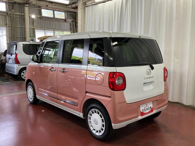 ムーヴキャンバスストライプスＧひょう害車　届出済未使用車　展示車　両側パワードア　スマートキー　禁煙　セキュリティアラーム　電格ミラー　ＬＥＤライト　レーンキープ　フロントベンチシート　シ−トヒ−タ−（長崎県）の中古車