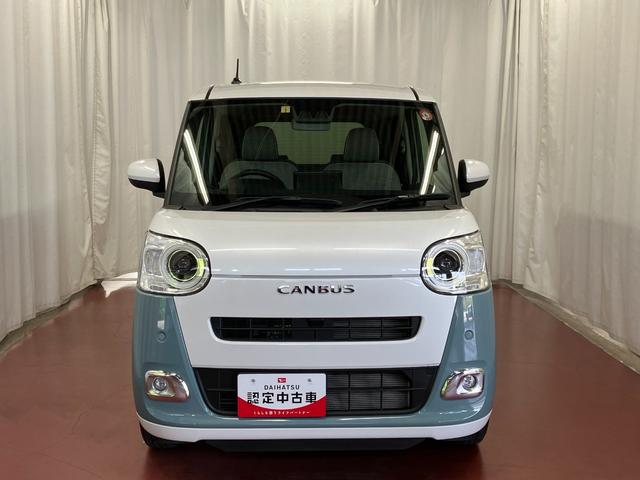 ムーヴキャンバスストライプスＧ元試乗車　ディスプレイオーディオ　バックカメラ　衝突被害軽減システム　アイドリングストップ　ブルートゥース　ＴＶ　ＬＥＤヘッドランプ　イモビライザー　車線逸脱警告　シートヒーター　スマートキー（長崎県）の中古車