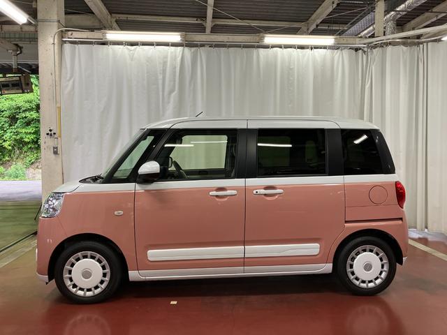 ムーヴキャンバスストライプスＧターボ元試乗車　１オーナー　ターボ車　スマートキー　アダプティブクルーズコントロール　シートヒーター　オートマチックハイビーム　レーンアシスト　ＬＥＤヘッドランプ　両側電動スライドドア　記録簿　盗難防止（長崎県）の中古車