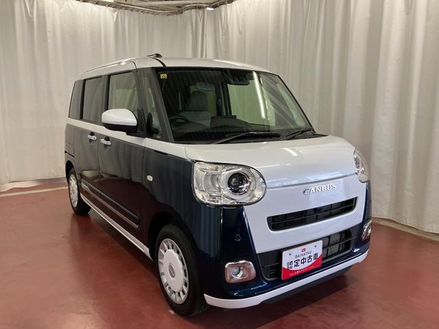 ムーヴキャンバスストライプスＧ　ｅｃｏ　ＩＤＬＥ非装着車１オーナー　ディスプレイオーディオ　バックカメラ　衝突被害軽減システム　アイドリングストップ　ブルートゥース　電動格納式ドアミラー　ＴＶ　ＬＥＤヘッドランプ　車線逸脱警告　シートヒーター　スマートキー（長崎県）の中古車