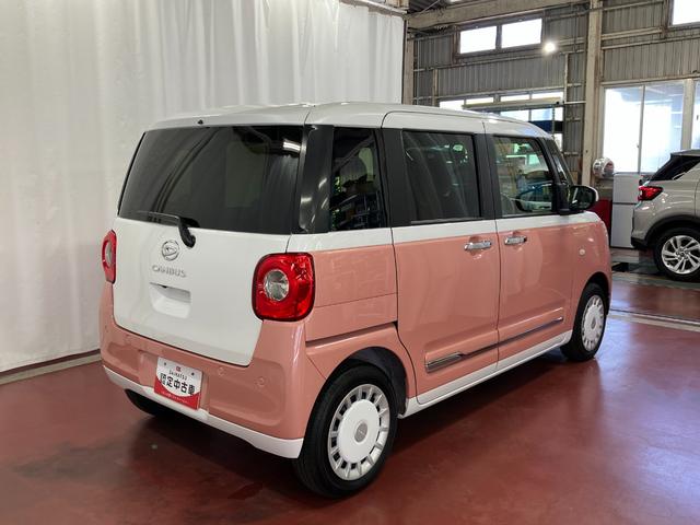 ムーヴキャンバスストライプスＧ届出済未使用車　元展示車　衝突被害軽減システム　アイドリングストップ　禁煙　電動格納式ドアミラー　ＬＥＤヘッドランプ　イモビライザー　車線逸脱警告　シートヒーター　スマートキー　オートライト（長崎県）の中古車