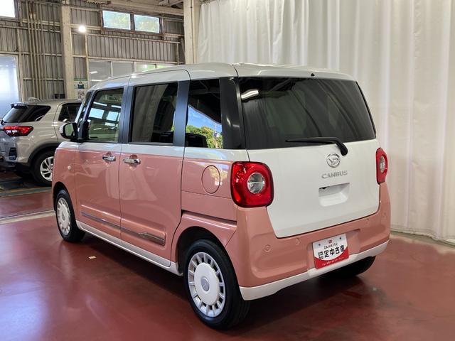 ムーヴキャンバスストライプスＧ届出済未使用車　元展示車　衝突被害軽減システム　アイドリングストップ　禁煙　電動格納式ドアミラー　ＬＥＤヘッドランプ　イモビライザー　車線逸脱警告　シートヒーター　スマートキー　オートライト（長崎県）の中古車