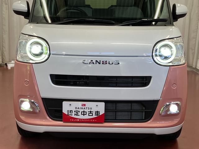 ムーヴキャンバスストライプスＧ届出済未使用車　元展示車　衝突被害軽減システム　アイドリングストップ　禁煙　電動格納式ドアミラー　ＬＥＤヘッドランプ　イモビライザー　車線逸脱警告　シートヒーター　スマートキー　オートライト（長崎県）の中古車