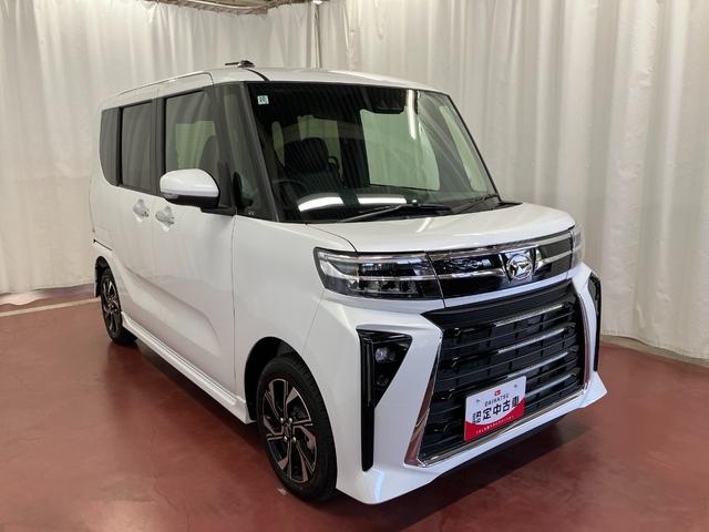 タントカスタムＸ届出済未使用車　元展示車　衝突被害軽減システム　アイドリングストップ　両側電動スライドドア　シートヒーター　電動格納式ドアミラー　禁煙　車線逸脱警報装置　スマートキ−　ＬＥＤヘッドランプ　オートライト（長崎県）の中古車