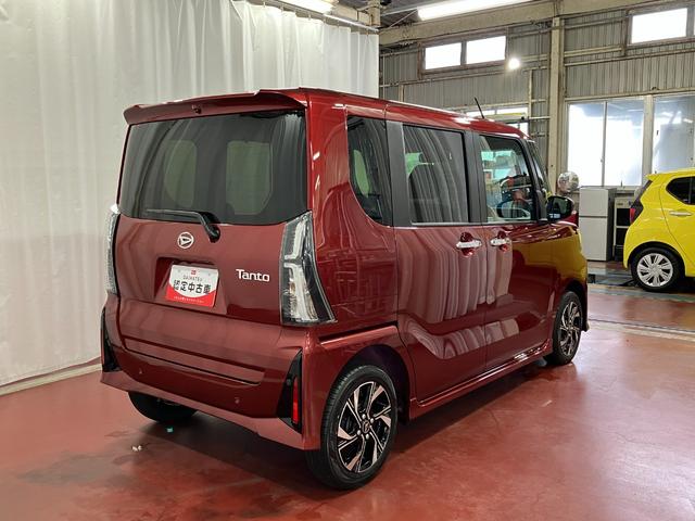 タントカスタムＸひょう害車　届出済未使用車　元展示車　スマートキー　プッシュスタート　アイドリングストップ　両側電動スライドドア　衝突被害軽減システム　オートマチックハイビーム　イモビ　車線逸脱警報　シートヒーター（長崎県）の中古車