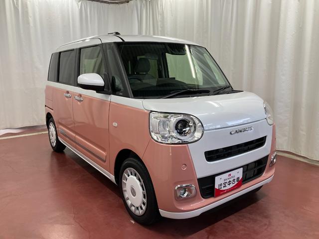 ムーヴキャンバスストライプスＧターボ元試乗車　ディスプレイオーディオ　ターボ車　ブルートゥース　衝突被害軽減システム　ＴＶ　シートヒーター　１オーナー　バックカメラ　アダプティブクルーズコントロール　オートマチックハイビーム（長崎県）の中古車