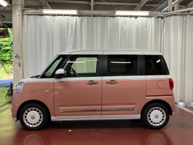 ムーヴキャンバスストライプスＧターボ元試乗車　ディスプレイオーディオ　ターボ車　ブルートゥース　衝突被害軽減システム　ＴＶ　シートヒーター　１オーナー　バックカメラ　アダプティブクルーズコントロール　オートマチックハイビーム（長崎県）の中古車