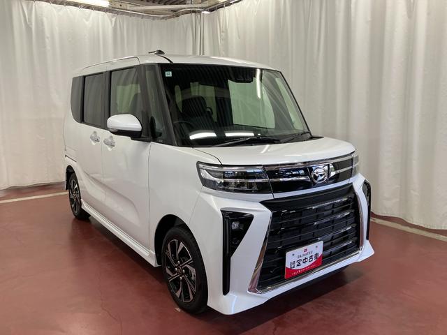タントカスタムＸ届出済未使用車　元展示車　１オーナー　スマートキー　プッシュスタート　アイドリングストップ　両側電動スライドドア　衝突被害軽減システム　禁煙　ＬＥＤヘッドランプ　車線逸脱警報　シートヒーター　記録簿（長崎県）の中古車