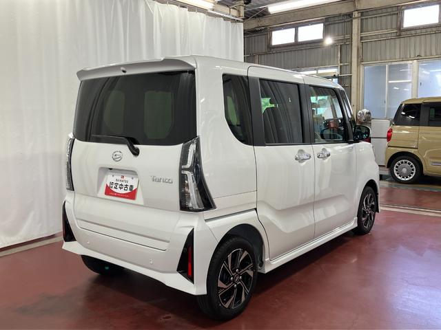 タントカスタムＸ届出済未使用車　元展示車　１オーナー　スマートキー　プッシュスタート　アイドリングストップ　両側電動スライドドア　衝突被害軽減システム　禁煙　ＬＥＤヘッドランプ　車線逸脱警報　シートヒーター　記録簿（長崎県）の中古車