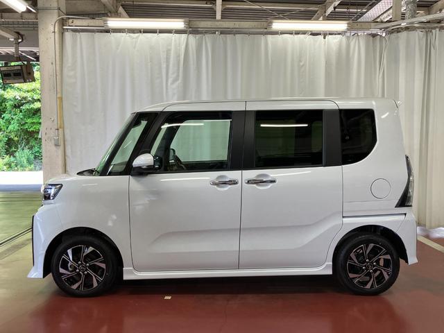 タントカスタムＸ届出済未使用車　元展示車　１オーナー　スマートキー　プッシュスタート　アイドリングストップ　両側電動スライドドア　衝突被害軽減システム　禁煙　ＬＥＤヘッドランプ　車線逸脱警報　シートヒーター　記録簿（長崎県）の中古車
