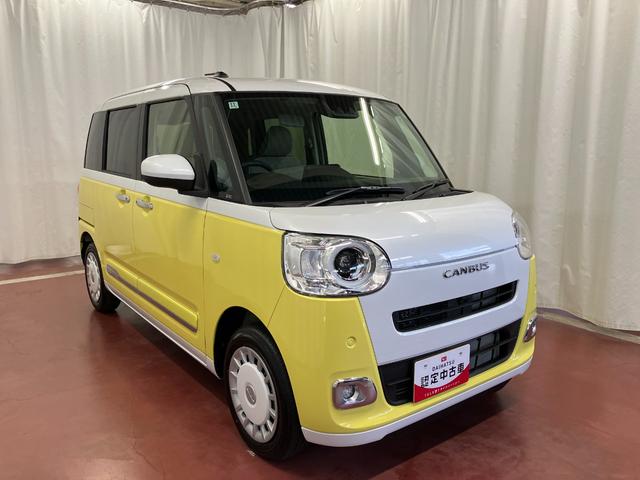 ムーヴキャンバスストライプスＧ届出済未使用車　元展示車　両側電動スライドドア　衝突被害軽減システム　イモビライザー　アイドリングストップ　電動格納式ドアミラー　シートヒーター　ＬＥＤヘッドランプ　スマートキー　プッシュスタート（長崎県）の中古車