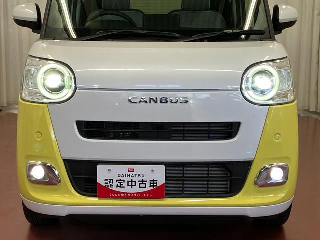 ムーヴキャンバスストライプスＧ届出済未使用車　元展示車　両側電動スライドドア　衝突被害軽減システム　イモビライザー　アイドリングストップ　電動格納式ドアミラー　シートヒーター　ＬＥＤヘッドランプ　スマートキー　プッシュスタート（長崎県）の中古車